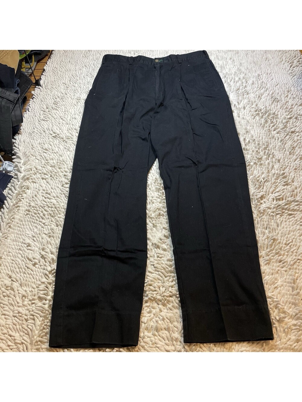 Vintage Tommy Hilfiger Pants Mens 34x30 (33x30) Black Straight High Rise Cotton